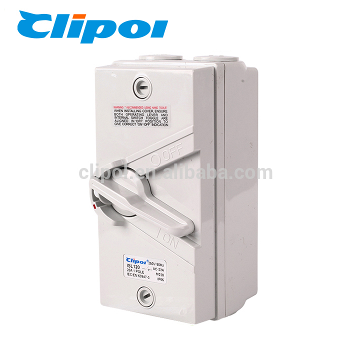 20A Weather Protected 1 Pole IP66 Isolation Switch ho an'ny indostria