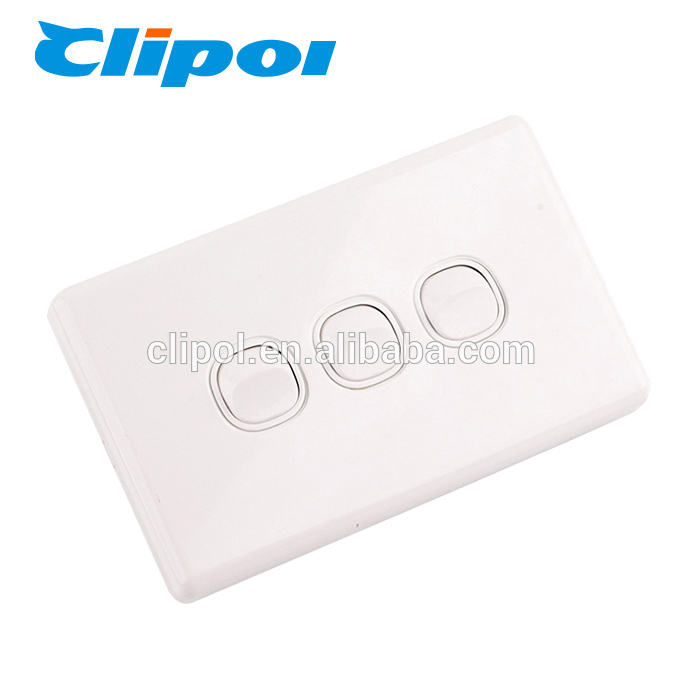 Supplier emas Clipol DS605 250V 16A telung gang SAA saklar lampu