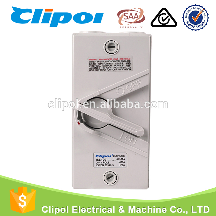 20A Weather Yotetezedwa 1 Pole IP66 Isolation switch For Industrial