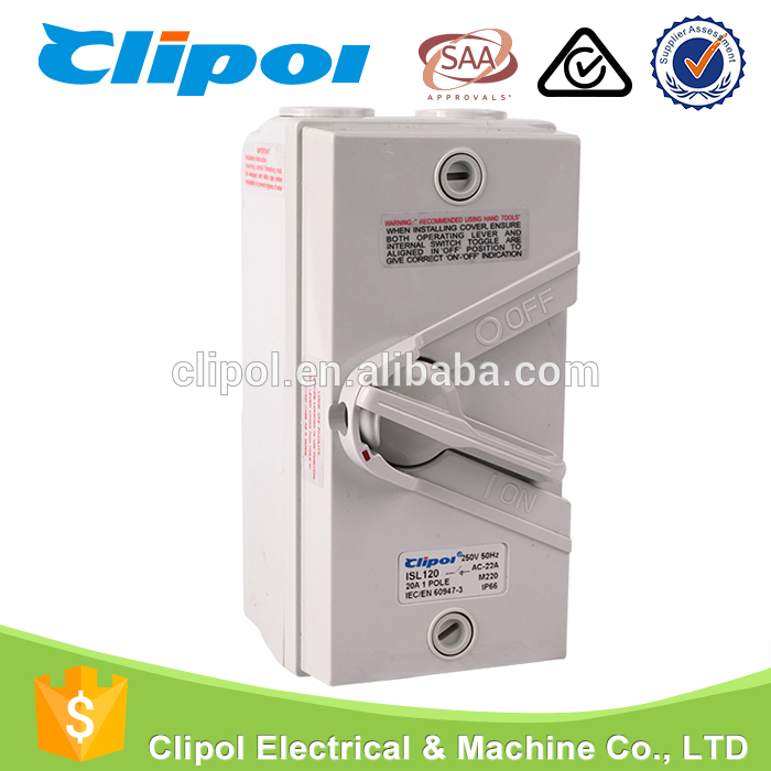 20A Weather Protected 1 Pole IP66 Isolation Switch For Industrial