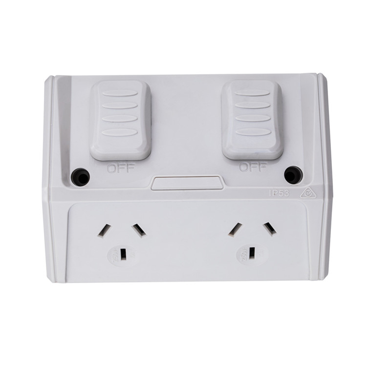 OEM SAA IP53 electrical double  weatherproof switch socket for outdoor Featured Image