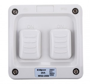 SAA Approved IP66 Weatherproof Double pole double switch  20A 250V WS-20D