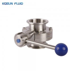 Stainless steel sanitary manual tri clamp butterfly valve