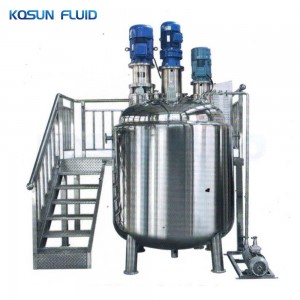 Stainless steel mixing tank with agitator