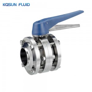 Stainless steel 3 pieces butterfly valve
