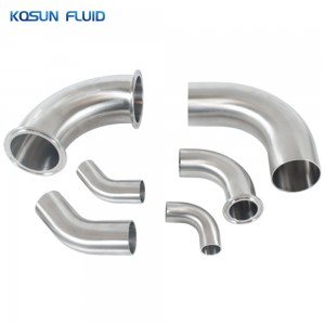 Stainless steel sanitary hygienic 45 90 180 degree elbow