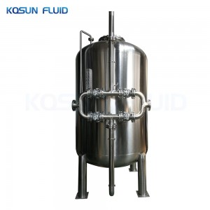 Stainless steel industrial activated carbon water filter vessel