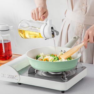 High borosilicate Clean automatic flip oil pot for kitchen