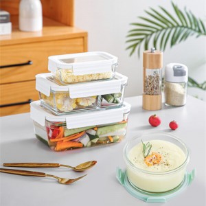 Big Discount Container Kitchen Storage - High Borosilicate Glass Safe Food Storage Container with Lids – Metka