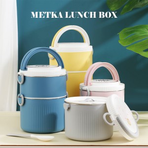 Super Purchasing for Plastic Storage Boxes With Lids - Two Layers Stainless Steel Lunch Box Bento Box – Metka