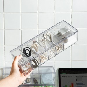 Clear Power Cord Organizer with 6 Compartments