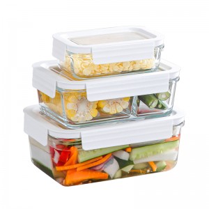 High Borosilicate Glass Safe Food Storage Container with Lids