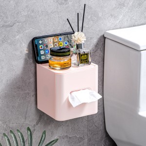Wall-Mounted Plastic Tissue Box for Living Room Bathroom 