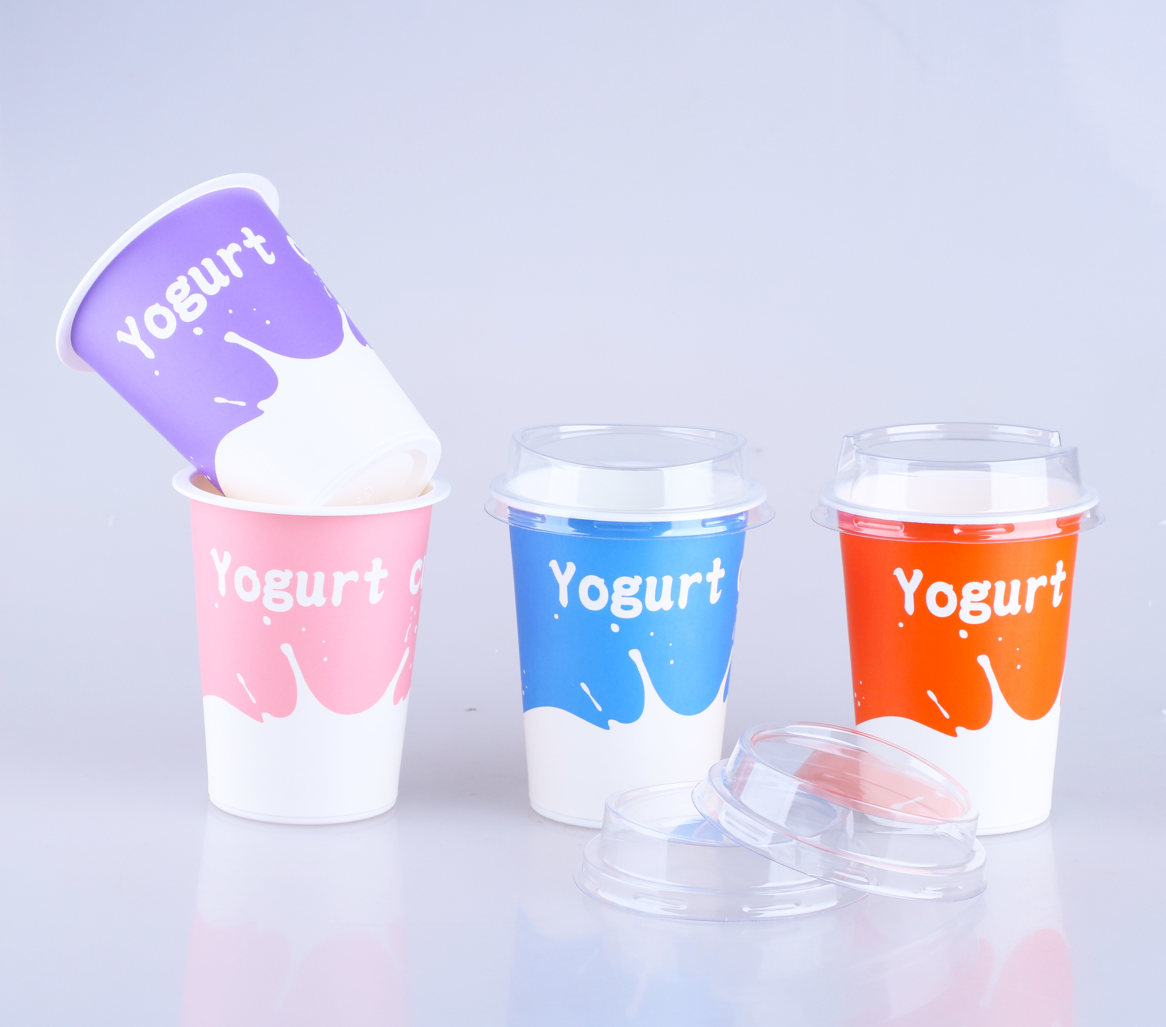 6oz Factory Price Custom Logo Printed Yogurt Cups Packing with PET Lid