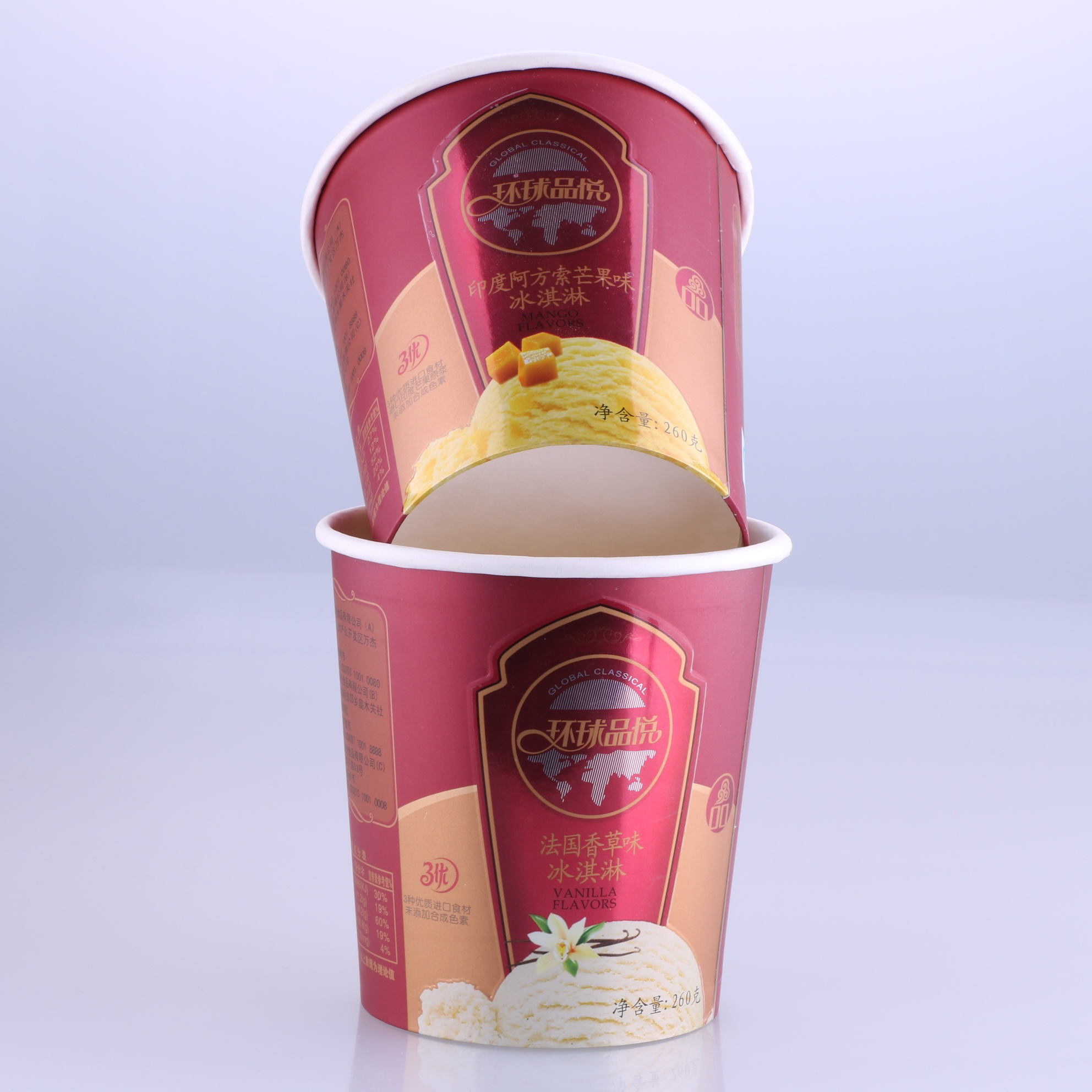 China Factory Wholesale 16oz Custom Design Paper Cup with Lid for Ice Cream Packing