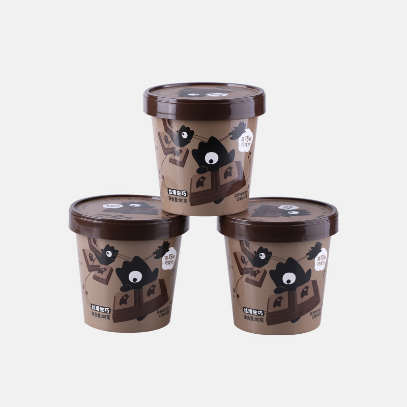 155ml Custom Design OEM High Quality Ice Cream Paper Cup With Lid and Spoon