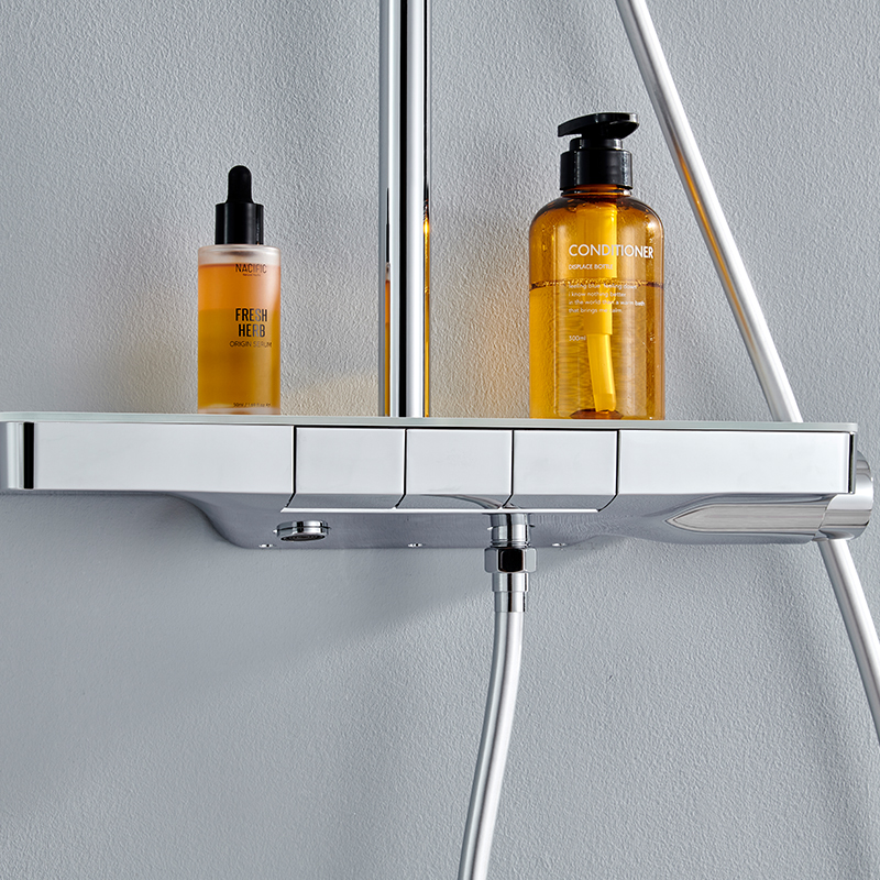 Wall Mounted Shower Bar/Combination with sliding bar and shelf