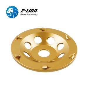 PCD cup wheel for coating removal in concrete floor preparation