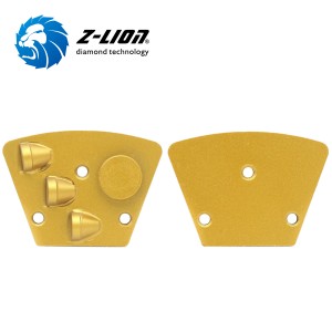 Z-LION PCD grinding trapezoid heavy duty coating removal trapezoid with three half round PCD