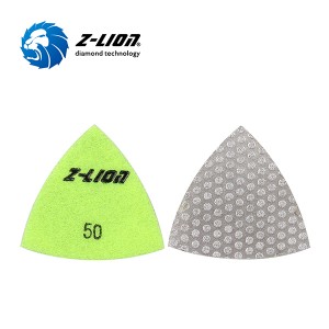 Vacuum brazed Triangle diamond polishing pads for grinding and polishing corners and edges