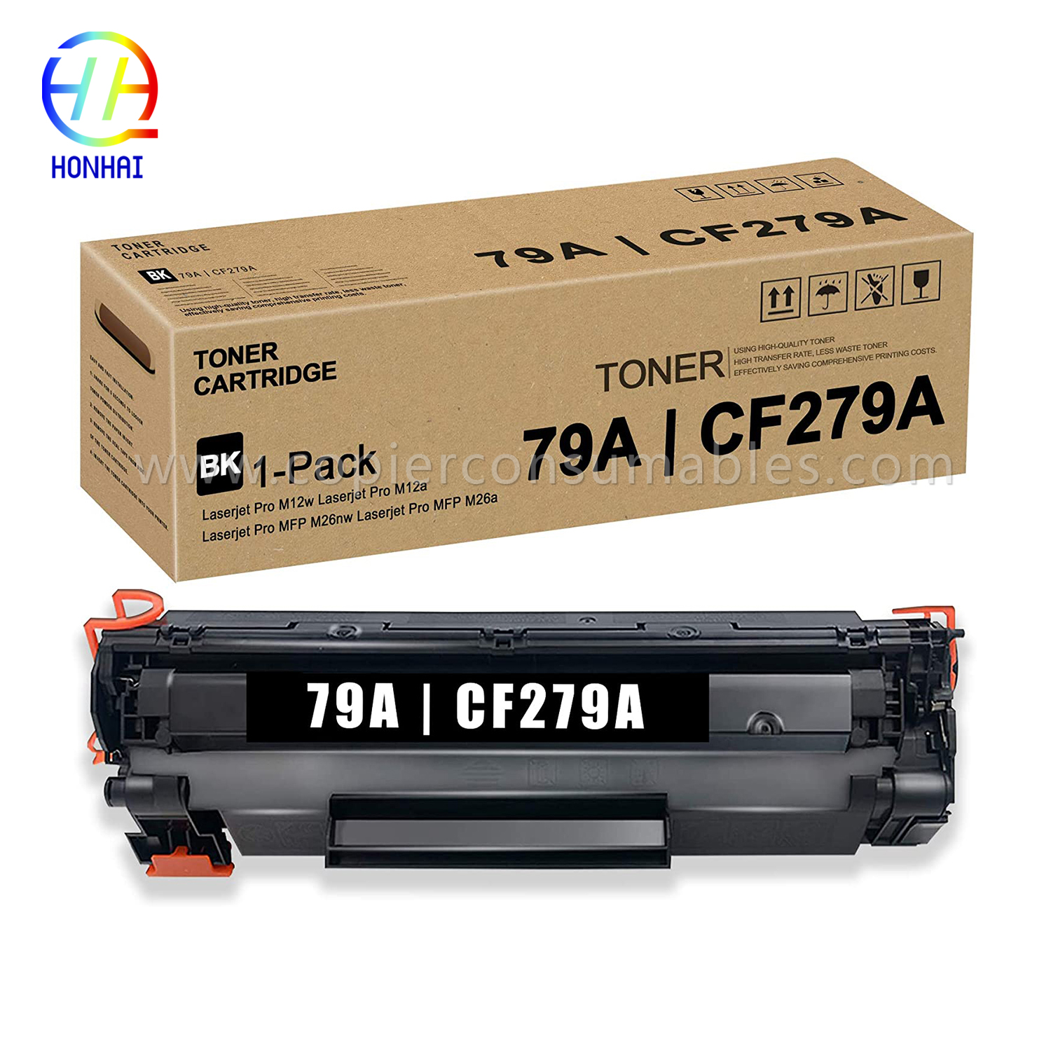 Kartrid Toner kanggo HP Laserjet PRO M12W Mfp M26 M26nw (CF279A)