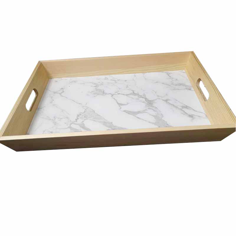 Direct Factory Luxury Tableware Jewelry Storage Wood Tray with Leather PU surface