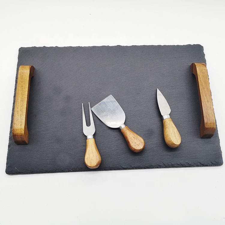 Chopping board Factory new Sales Wood slate rectangle cutting Servng board dinner board with cheese knives set