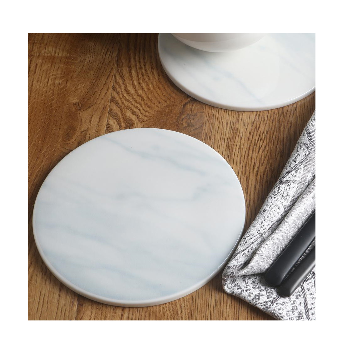 European Kitchen Tableware White Marble Cheese Board