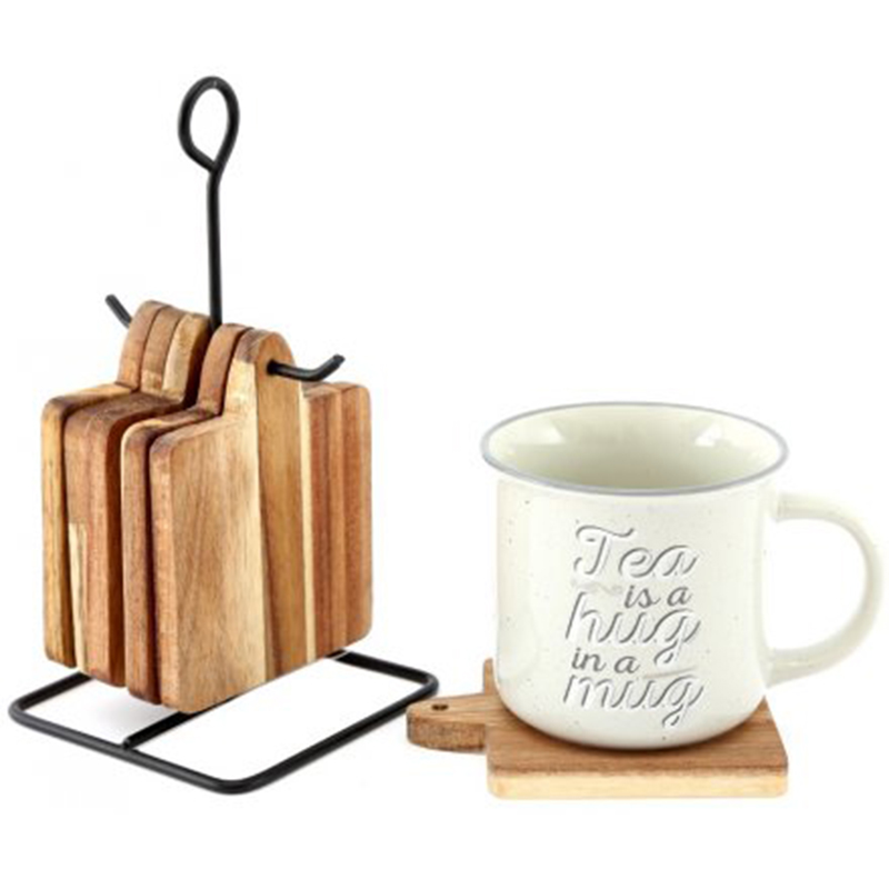 Homeware  Direct Factory Special Natural  Design Bamboo Coaster With Handle