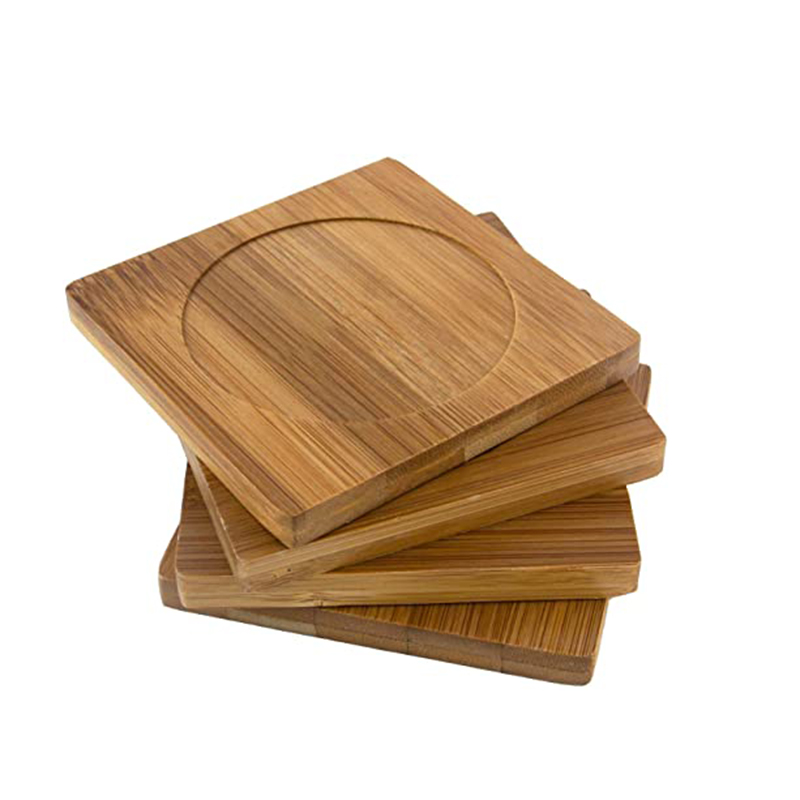 Food Grade Bamboo Custom Tea Coasters