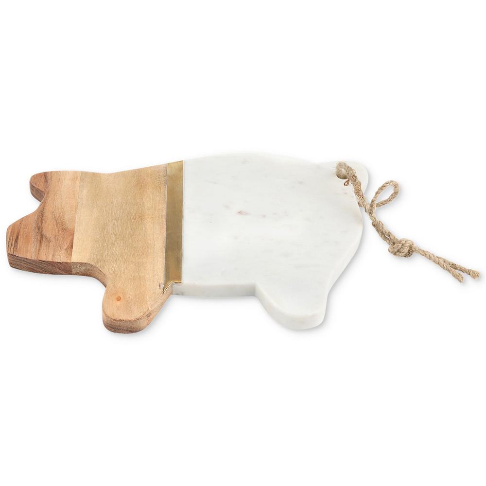 Most Best Selling Popular Pig Shape Wood Faux Marble Serving Tray