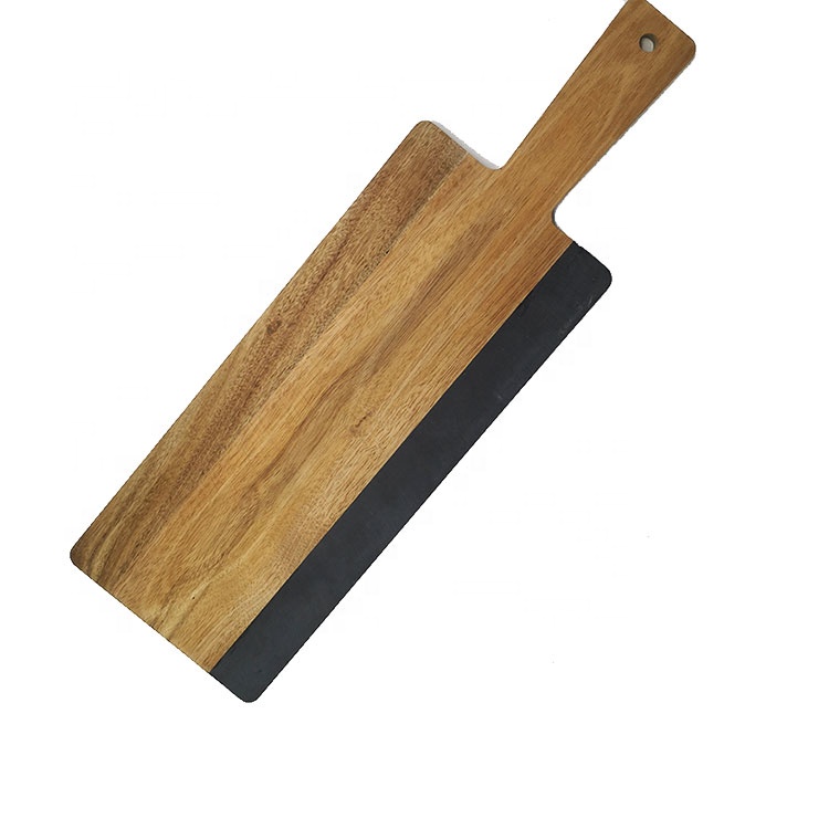 slate board slate chopping board Factory new Sales Wood slate rectangle cutting  dinner board with cheese knives set