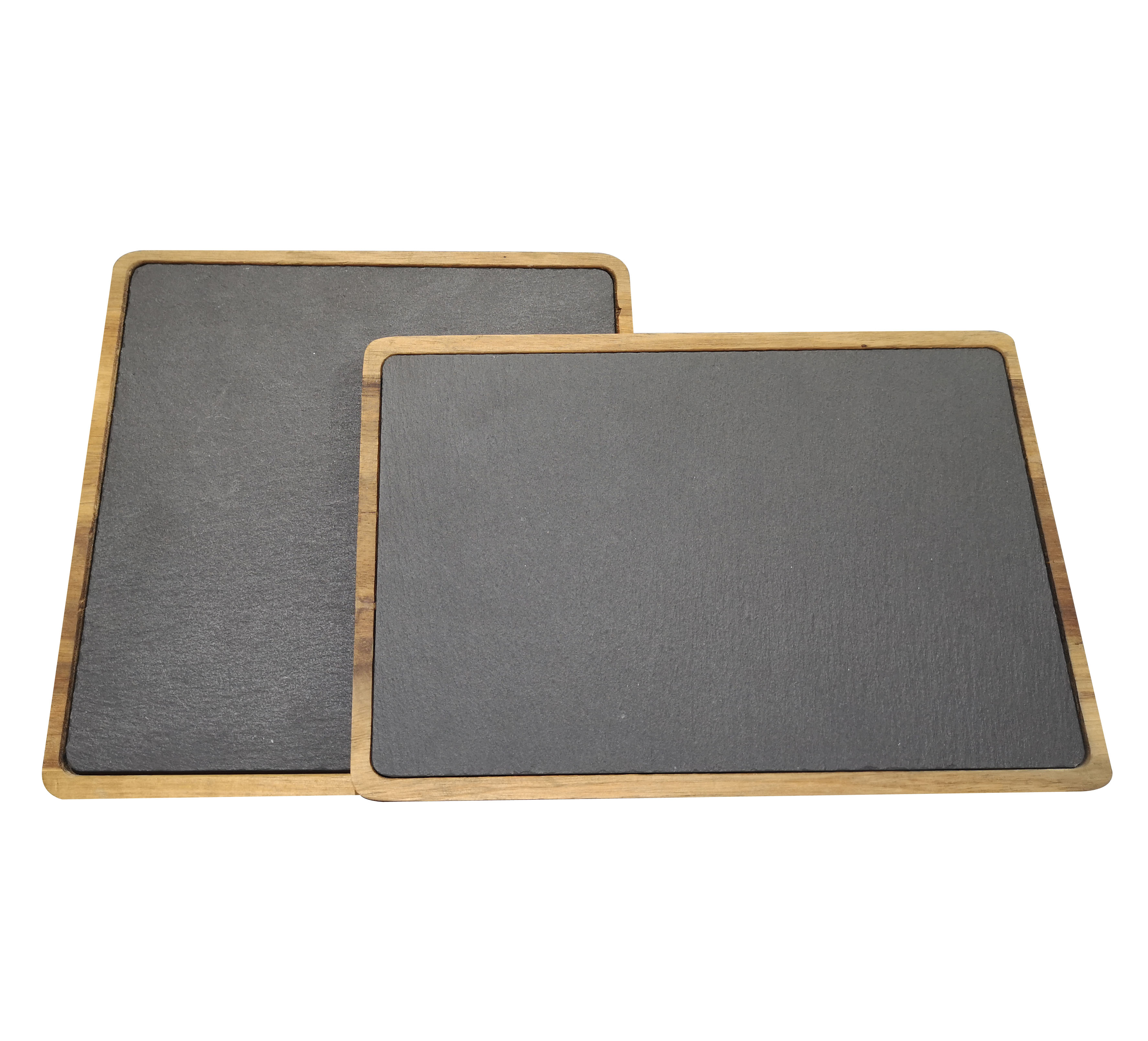 Snack Dish Homeware Decorative Custom Design Slate Plate with Acacia Wood