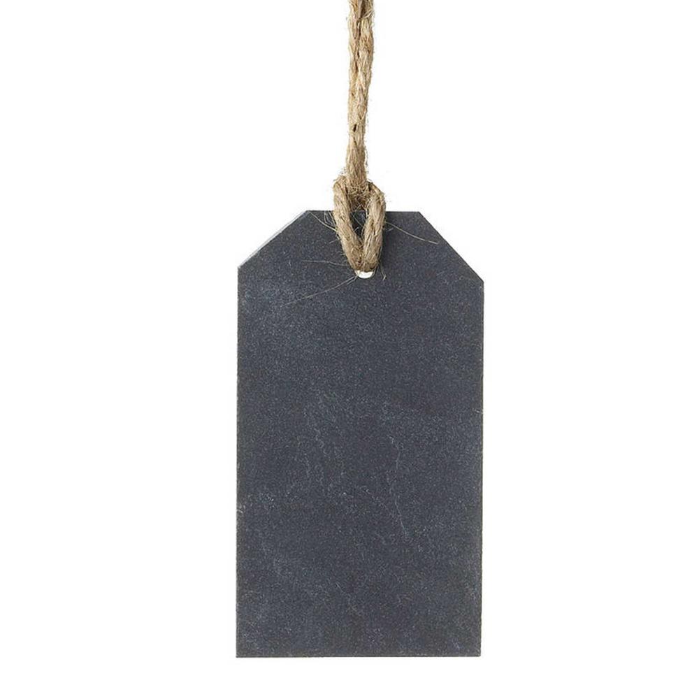 Slate Hanging Wine Bottle Tags Set With Leather Rope
