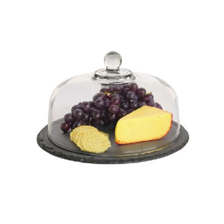 Chinese Factory Direct Empty Slate Cake Stand with Glass Dome Featured Image