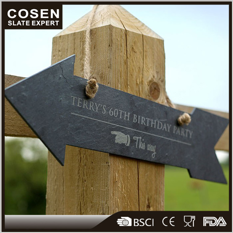 Home Garden Product Natural Stone Slate Arrow Signs