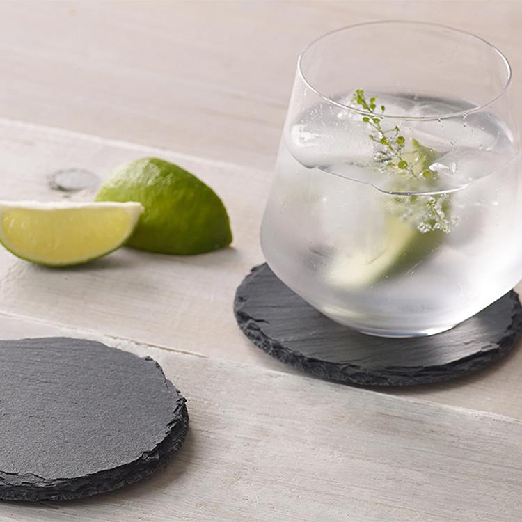 100% Natural Cheap Factory Black Slate Square Coasters Set of 4