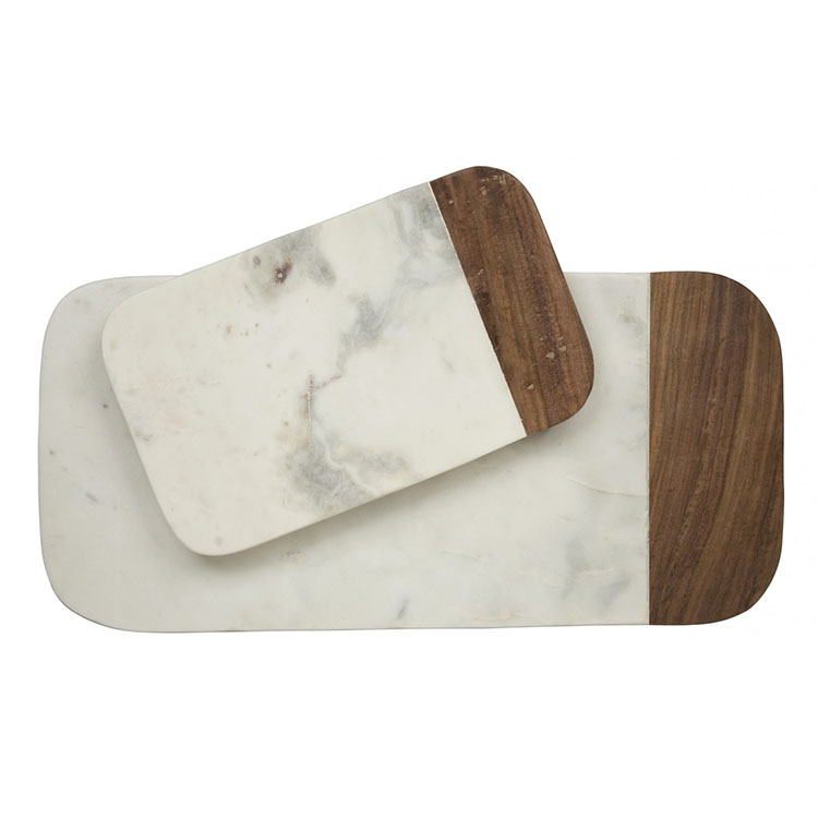 Reusable Dinnerware Wedding Table Decorative Rectangular Marble and Wooden Serving Board