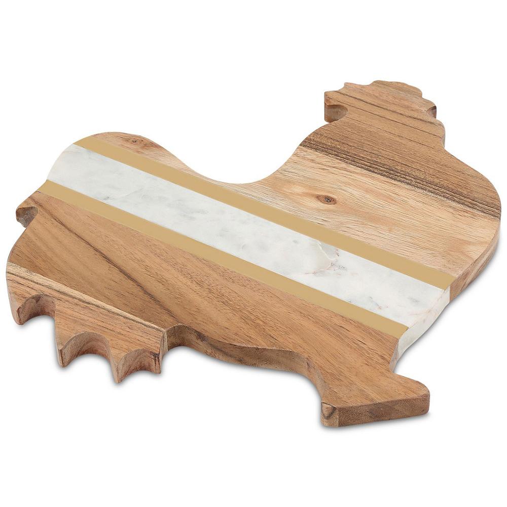 2021 Newest Selling Best Chicken Shape Wood Marble Serving Cheese Board