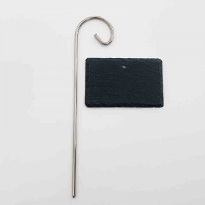 Cheap wholesale slate stone plant label With Stainless Steel Rod for garden