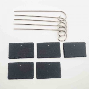 Cheap wholesale slate stone plant label With Stainless Steel Rod for garden