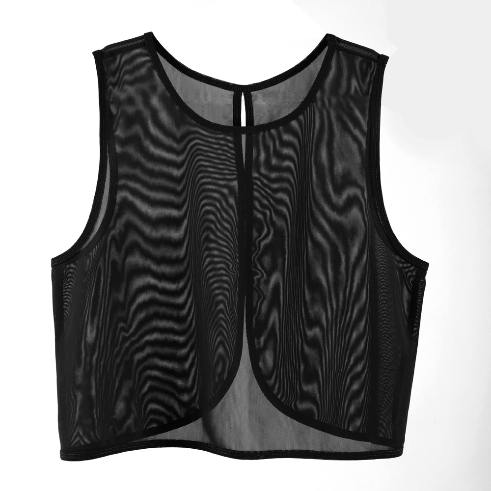 Perspective Net Yarn Sleeveless Shirts For Women S22D083T