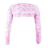 Tie-dyed Long-sleeved T-shirts Can Ce Worn With A Lace-up Sports Bra S22D094T