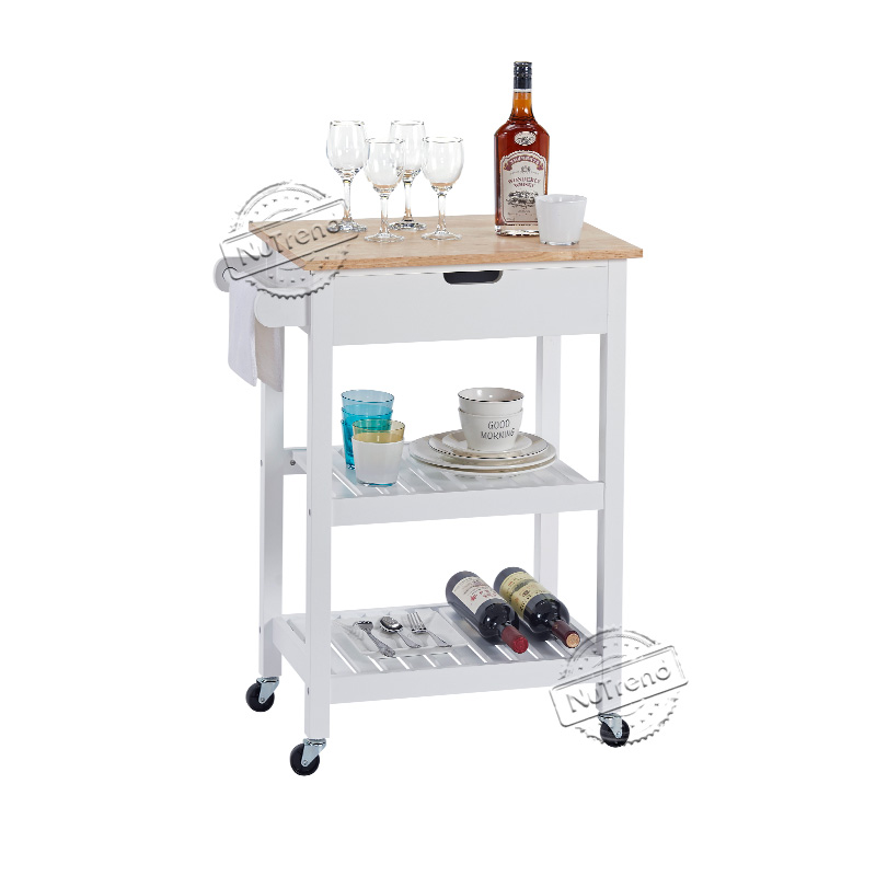 Rolling Kitchen Cart Black Small Kitchen Island Cart Wooden Kitchen Trolley for Sales 102160