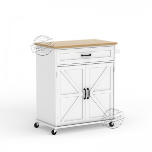 102206 Portable White Small Rolling Kitchen Island UK with Drawer