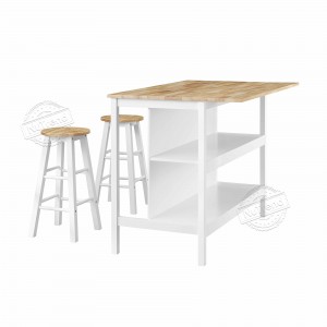 Kitchen Island With Drop Leaf Rubber Wood Top 102220