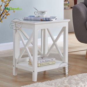 203266 Modern Wood White Side Table Living Room Furniture