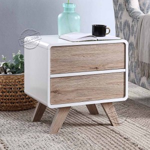 203404 Modern Small Wooden Side Table Low Nightstand for Bedroom