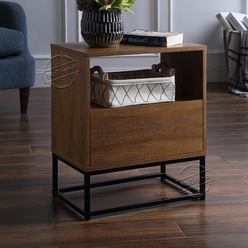Bedside Table Reclaimed Wood Small Sofa Table with Drawer for Living Room 203462V