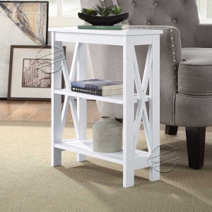 203501 Cross Chairside Table with Shelves for Living Room
